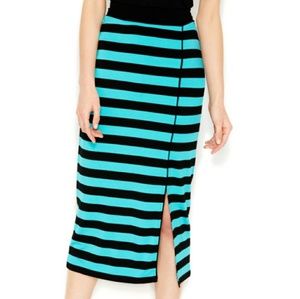 😍 KENSIE Striped Pencil Skirt Side Slit Size Medium NEW WITH TAGS